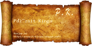Pázsit Kinga névjegykártya