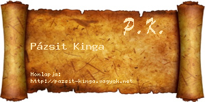 Pázsit Kinga névjegykártya