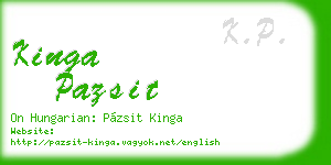 kinga pazsit business card
